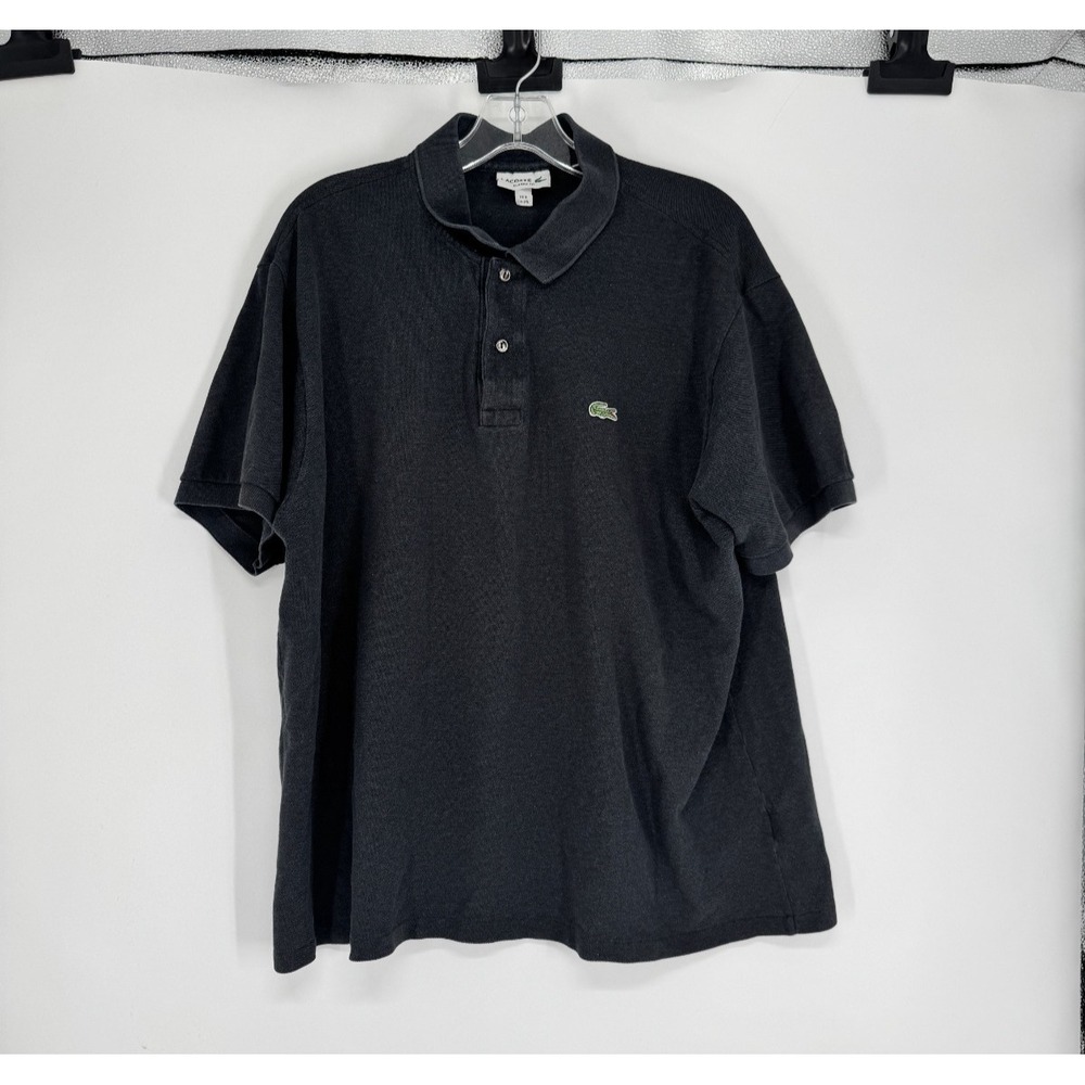 Lacoste Polo Shirt Mens Size 3XL Black 100% Cotton Classic Fit Short Sleeve Logo